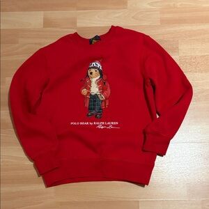 Ralph Lauren Red Polo Bear Crewneck Sweater